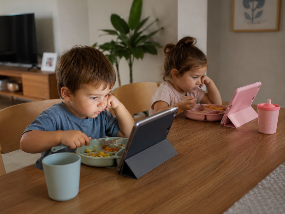 El impacto de las pantallas en el sueño, la alimentación y comportamiento de los niños