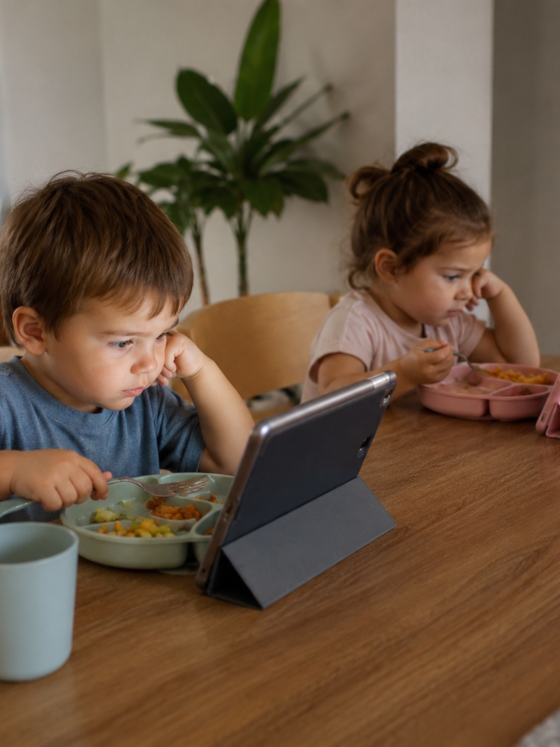 El impacto de las pantallas en el sueño, la alimentación y comportamiento de los niños