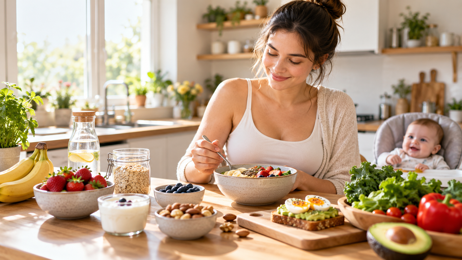 Nutrición para mamás: ¿Qué comer para tener más energía y cuidar tu bienestar después del embarazo